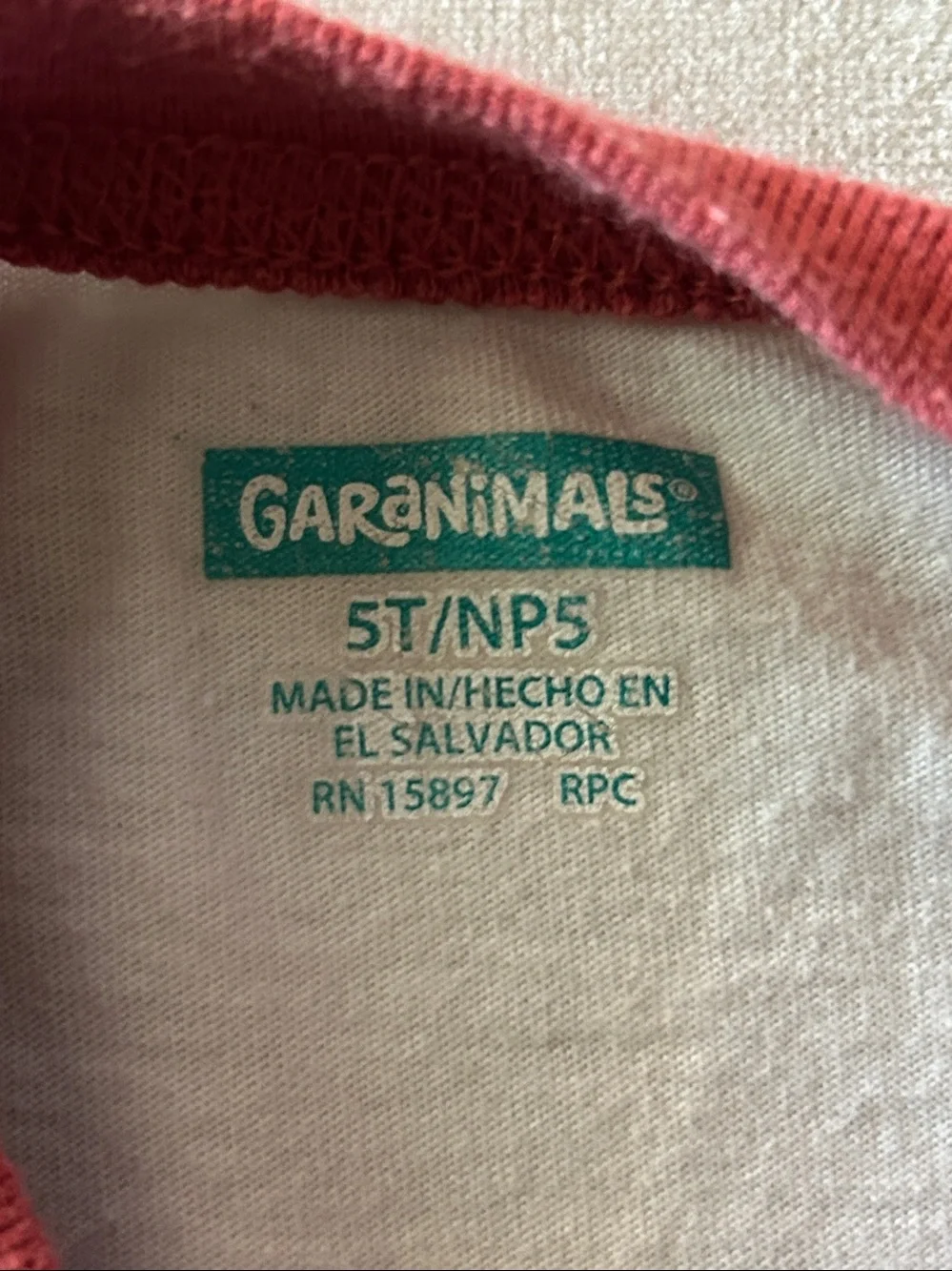 Garanimals Red and White Raglan Long Sleeve Tee